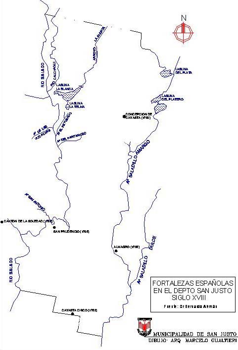 Fortalezas españolas en el actual Departamento San Justo (Siglo XVIII)