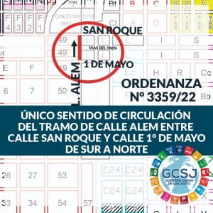 DIFUSIÓN: ORDENANZA MUNICIPAL, NUEVO SENTIDO DE CIRCULACIÓN.