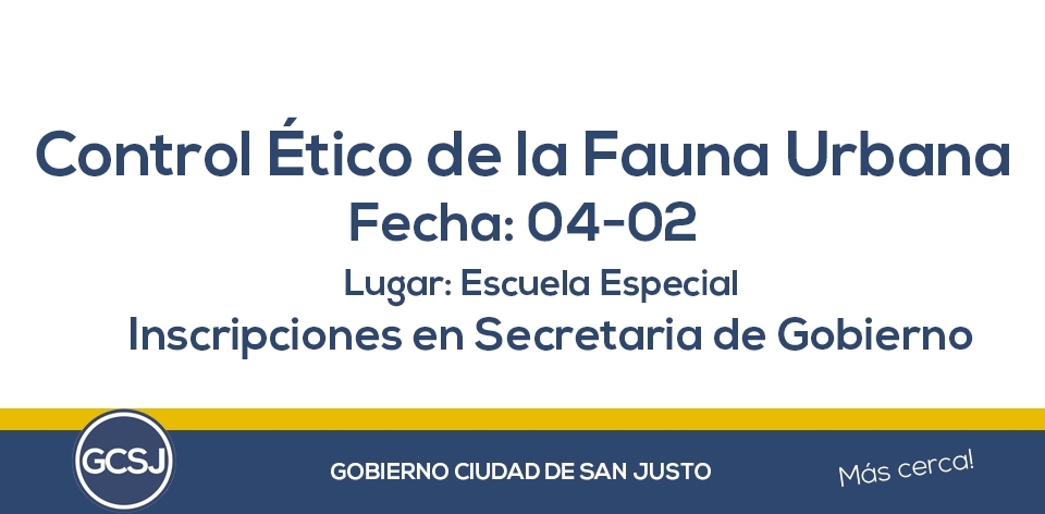  CONTROL ETICO DE LA FAUNA URBANA.