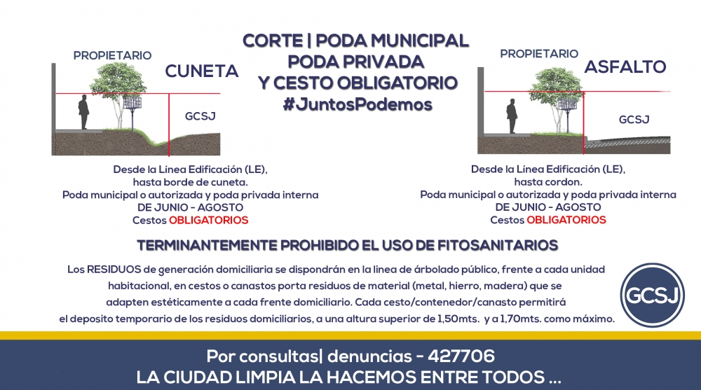 CORTE- PODA MUNICIPAL Y PRIVADA - CESTOS DE BASURA