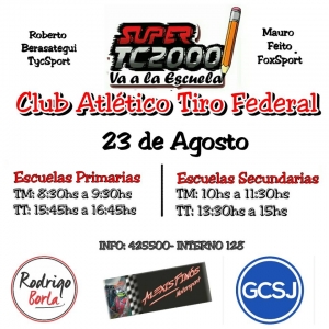 EL PROGRAMA “SUPER TC 2000 VA A LA ESCUELA” LLEGA A SAN JUSTO.