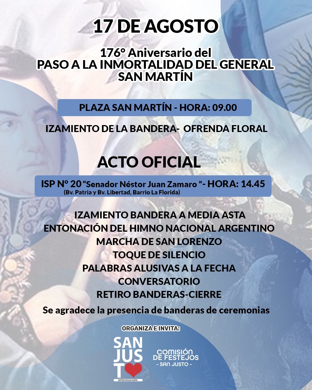 ACTO EN CONMEMORACIÓN DEL PASO A LA INMORTALIDAD DEL GENERAL SAN MARTÍN