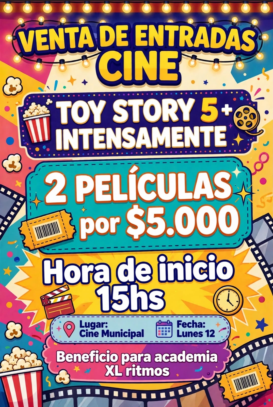 Tarde de cine a beneficio de la Academia XL Ritmo