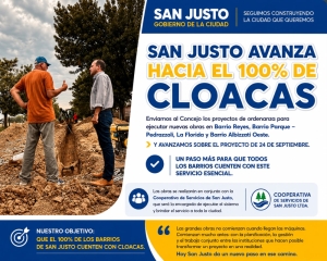 SAN JUSTO AVANZA HACÍA EL 100% DE CLOACAS.